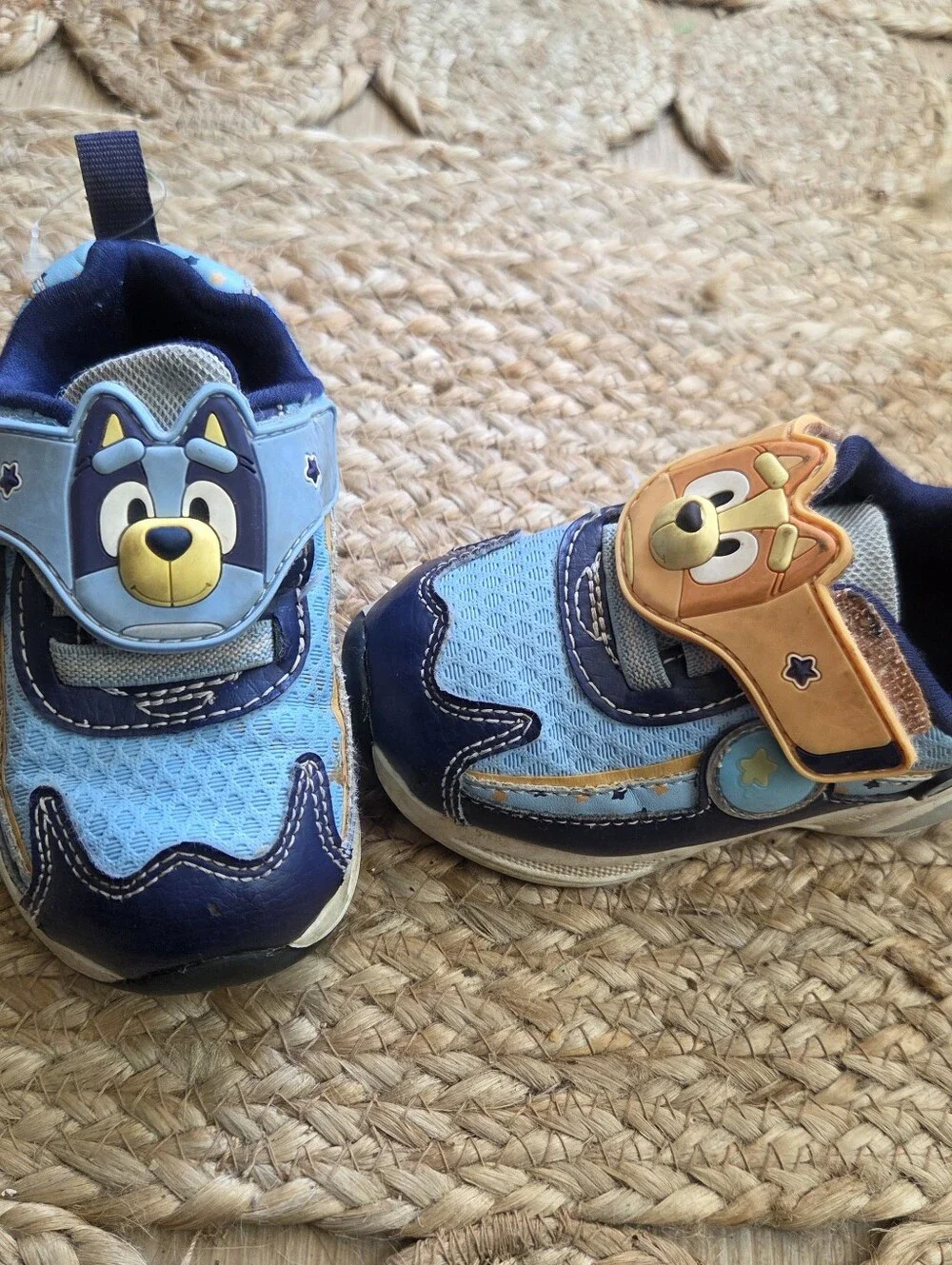 Bluey Bingo Kids Character Light-up Blue Slip-On Sneakers with Velcro Toddler 6